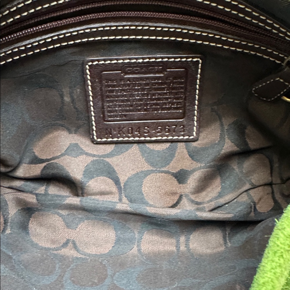 Coach Green Suede Shoulder Bag - Picture 4 of 6